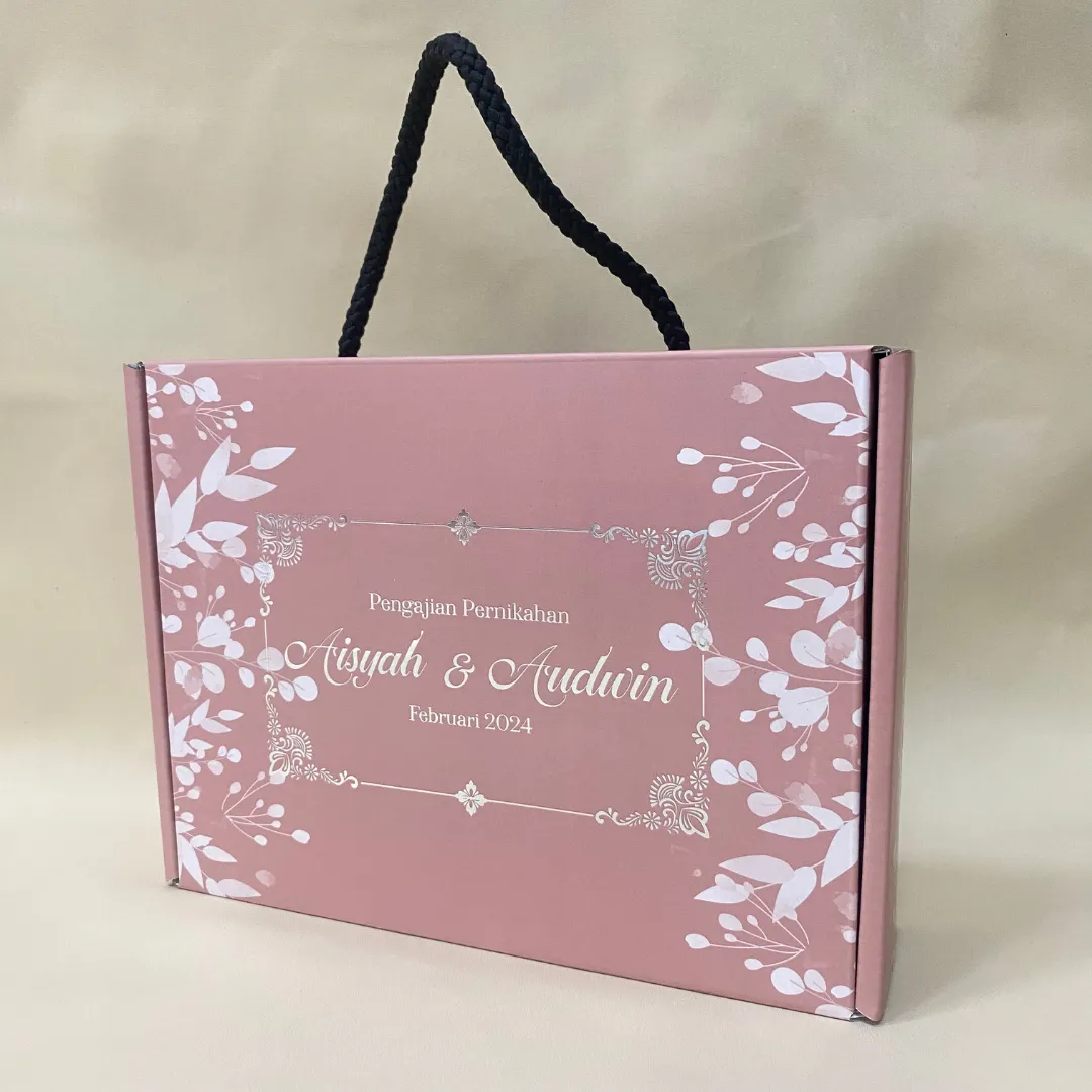 custom box packaging pink gable