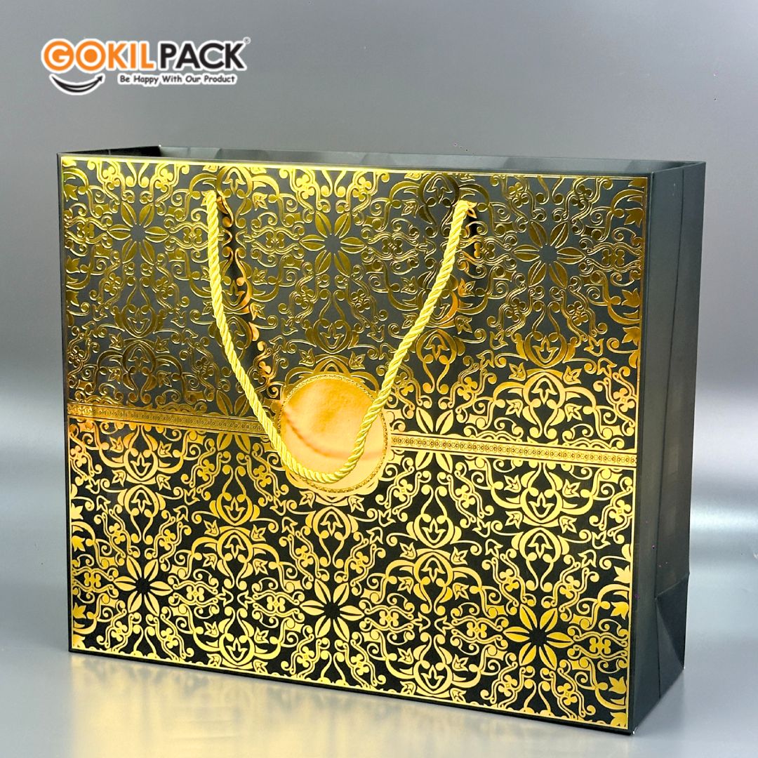 Paper bag custom gold